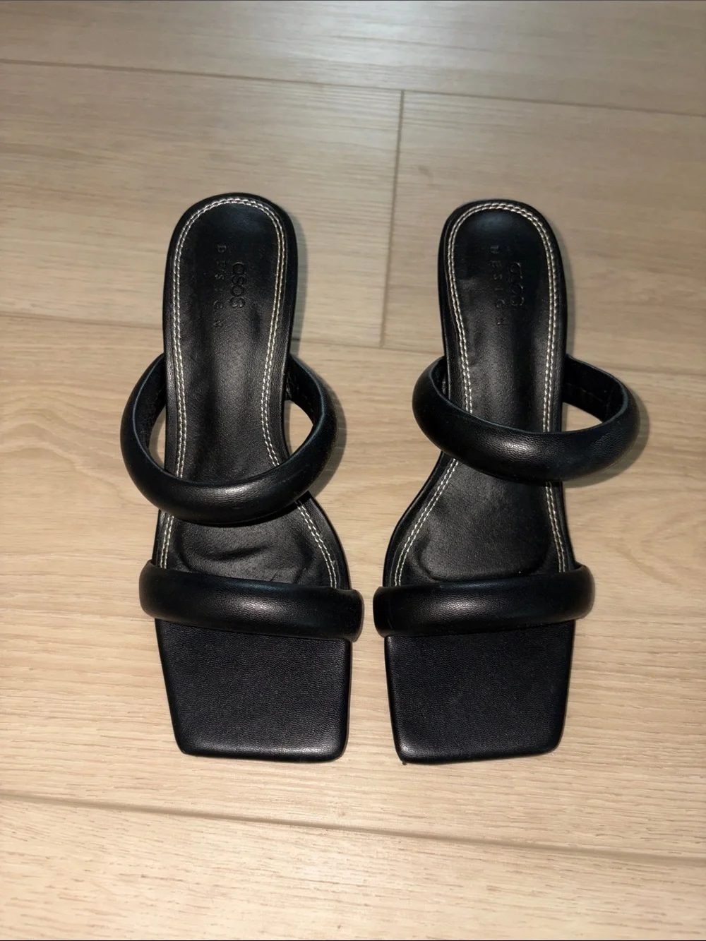 Black Women's Double Strap Slide Sandals - ASOS